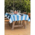 thumbnail image 3 of Outdoor Tablecloth with Umbrella Hole for Patio/Picnic/Party/Camping, Blue Truck Waterproof Table Cloth Rectangle Table Cover Washable, Cartoon Striped Farmhouse Modern Art (54"x 80"), 3 of 8