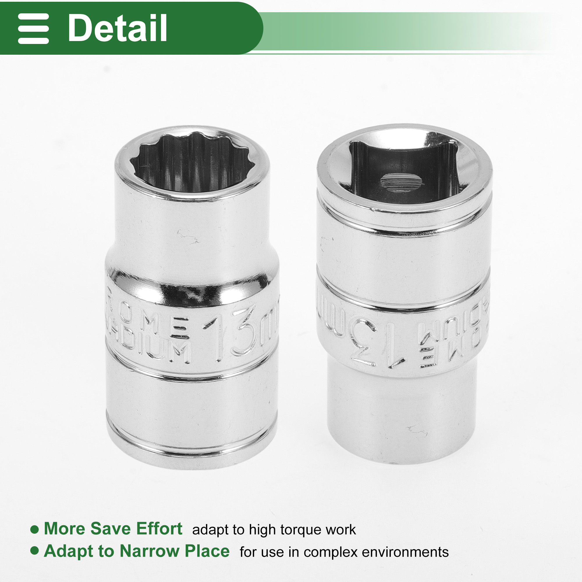 Unique Bargains Universal Impact Socket Tool 38mm Chrome Vanadium Steel 1 Pcs 13mm ID