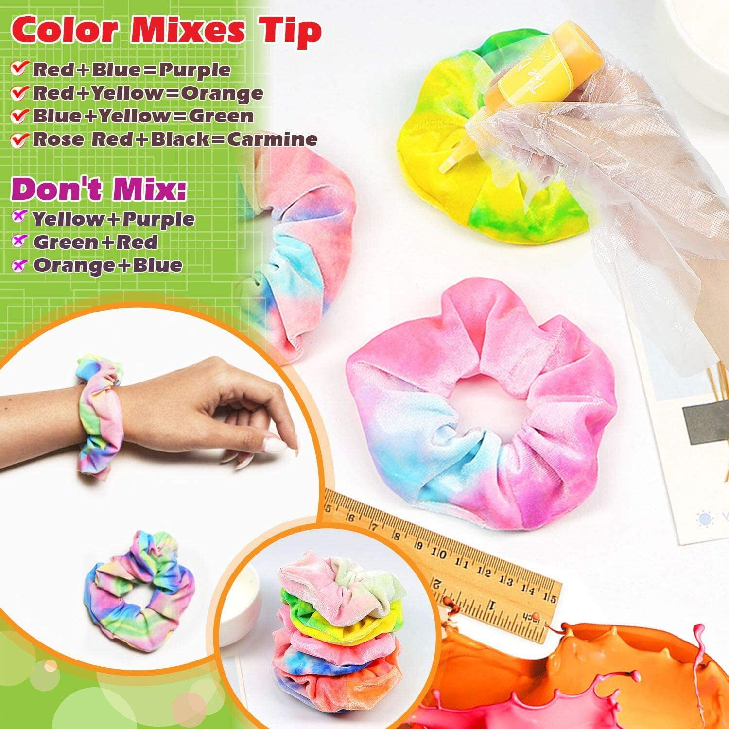 26 Colors Tie Dye Kit for Kids and Adults, 5 Fabric Markers, Plastic  Stencil for DIY Fabric Dye Projects. 175 Pack Party Tie Die Supplies with  Aprons