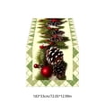 thumbnail image 2 of Hvmvliv 12x71 Inch Christmas Linen Table Banner with Festive Holiday Patterns for Dining Table Home Party Table Runners Decoration Multicolor, 2 of 3