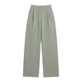 thumbnail image 6 of Favoffer Women Casual Yoga Jogger Pants Elastic Waist Stretchy Solid Color Slacks Relaxed Straight Leg Pants with Functional Pockets for Outdoor Daily, 6 of 8