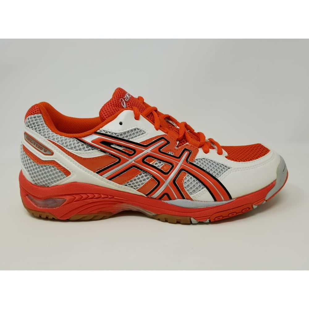 Asics Women's Gel1120V Volleyball Shoe, Orange/White/Silver, 9.5 B(M