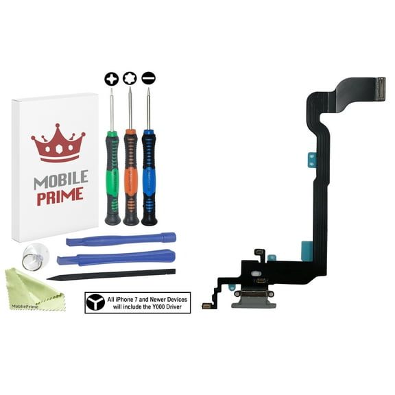 MobilePrime White Charging Charger Port Complete Professional Repair Kit Compatible with Tools for i-Phone X A1865, A1901, A1902