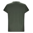 thumbnail image 4 of Short Sleeve Shirts for Women, Xunlbb Women's Fashion Solid Color Slit Raglan Sleeve Short Sleeve Blouse V-Neck T-Shirt Tops(Dark Green,XL), 4 of 7