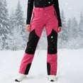 thumbnail image 2 of Moxiu Children's Colorblock Snow Pants Fleece Lined Insulated Waterproof Ski Snowboard Outdoor Hiking Warm Winter Snowsuit Pants Hot Pink,10 Years, 2 of 9