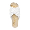 thumbnail image 3 of SAM EDELMAN Womens White 1" Platform Ruched Padded Aida Round Toe Wedge Slip On Leather Slide Sandals 6 M, 3 of 3