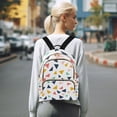 thumbnail image 7 of FORMRS Mini Backpack Purse for Women Travel Daypack Casual Shoulder Bag, White Minimalist Triangles, 7 of 7