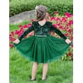 thumbnail image 6 of Lanbubble Toddler Girls Dresses Long Sleeve Velvet Tutu Dress Tulle Birthday Party Princess Dress for girl 1-6T, 6 of 8