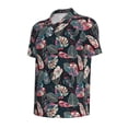 thumbnail image 2 of Balery Colorful Tropical Leaves Printed Men’s Short Sleeve Polo Shirt, Midweight Men's Shirt,Golf Polo shirts -XX-Large, 2 of 9