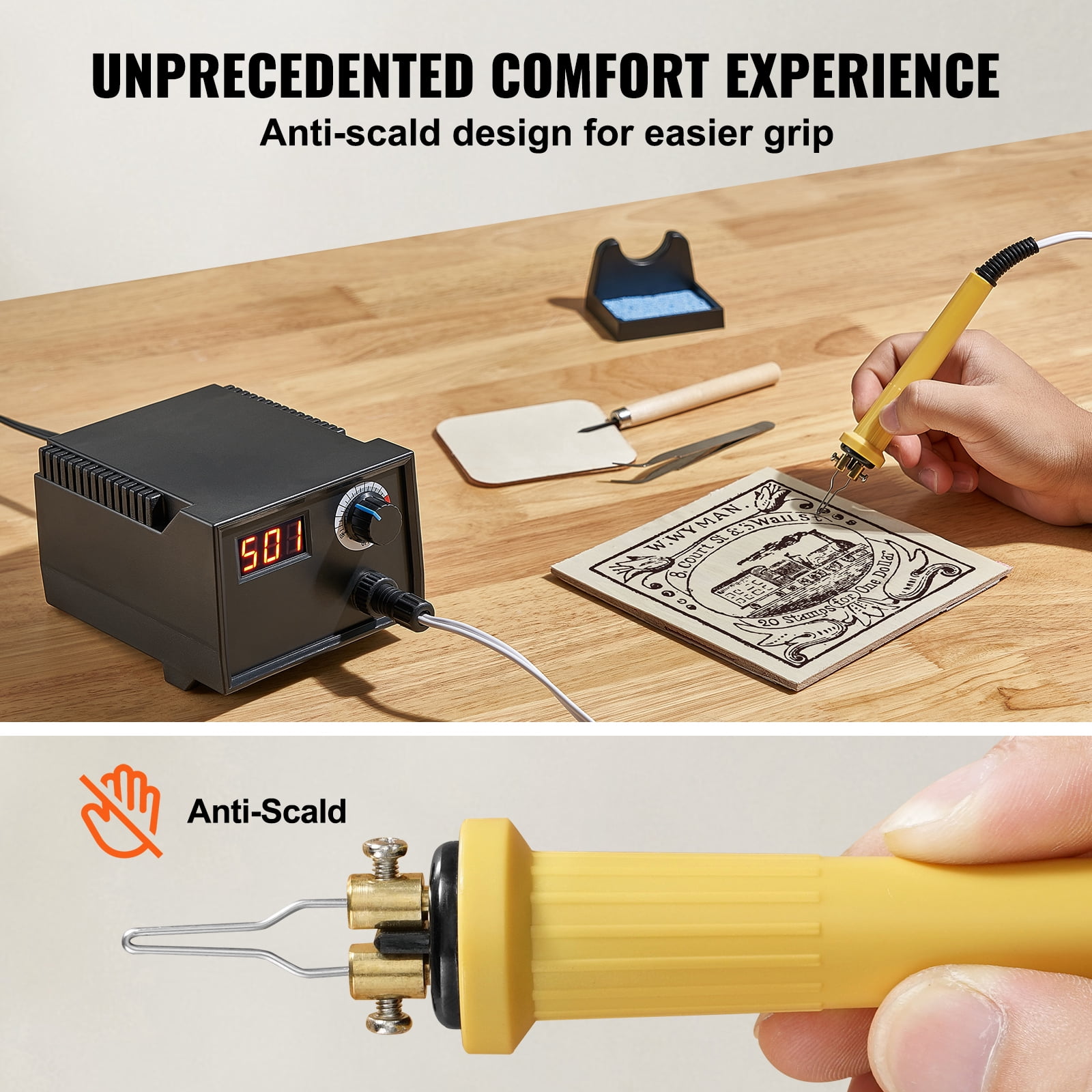 BENTISM Wood Burning Kit, Upgraded 200~700°C Adjustable Temperature with Display, Wood Burner with 23 Wire Nibs Tips Including Ball Tips, Wood Burning Pen Holder Suitable for Pyrography