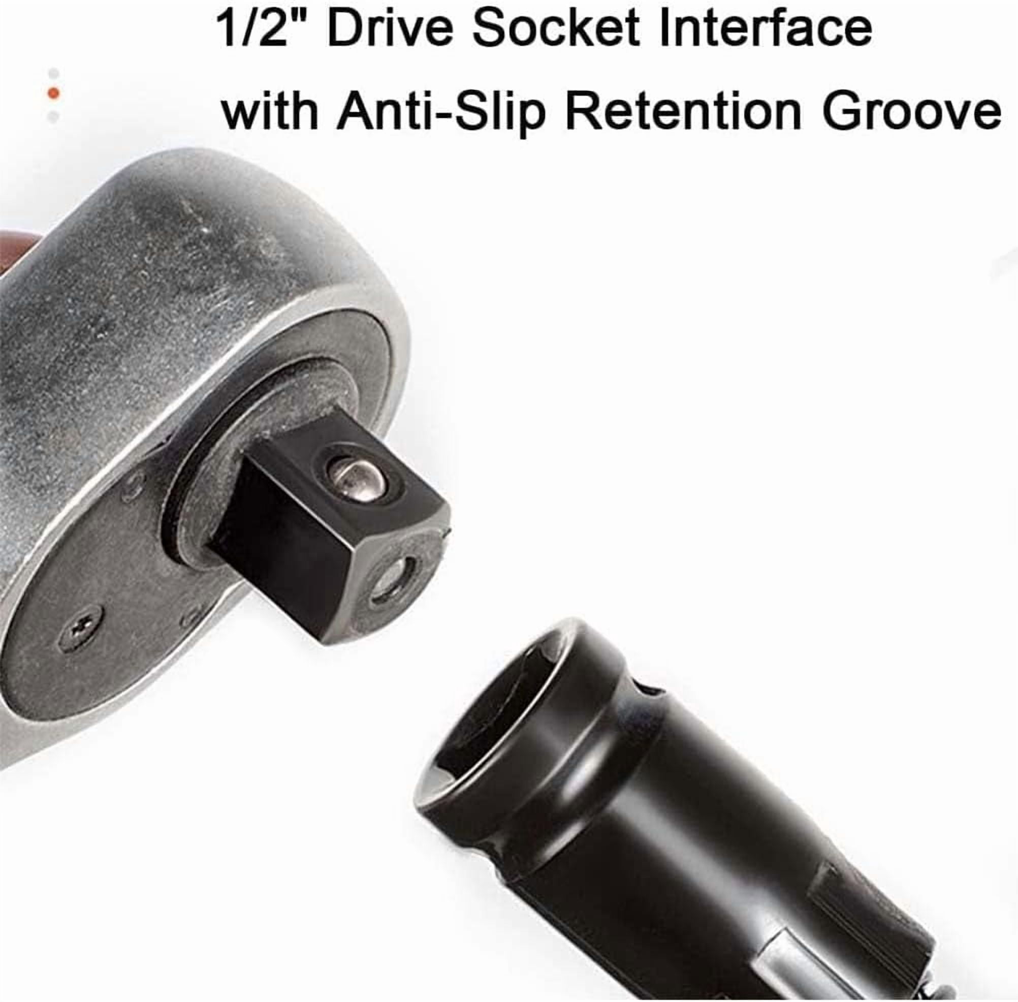 1/2 Flexible Shaft Extension Extender Torque Socket Set, Heavy Duty Flexible Socket Extension Impact Wrench Bar for Automotive Repair, 360° Bendable Ratchet Bar for Tight Spaces (9.84IN)