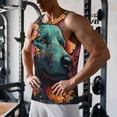 thumbnail image 5 of Uemuo Colorful Flower Dog A Pattern Men's Muscle Shirts Sleeveless Dry Fit Gym Workout Tank Top Lightweight Sports Tank Top Beach Tank Top, Loose-fit Sleeveless Shirt-3X-Large, 5 of 7