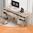 thumbnail image 2 of DreamCurship 55 inch Computer Desk with 7 Drawers, Executive Office Desk with Storage, Home Office Desk for Work Study Writing, Gray, 2 of 6