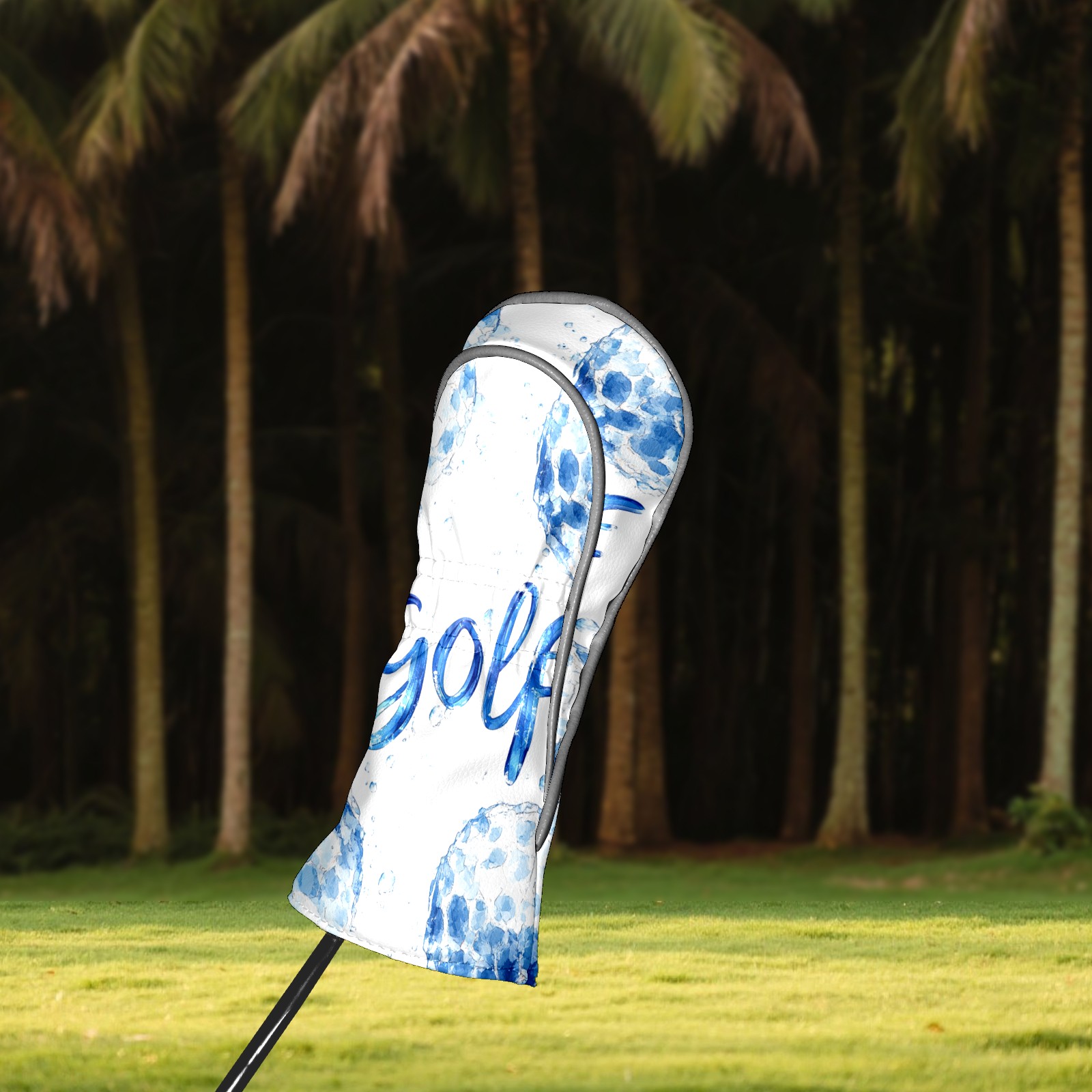 Golf Club Covers PU Leather Waterproof Head Covers for Fairway Woods Hybrids