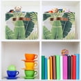 thumbnail image 6 of Large Foldable Storage Bin Tropical Palm Banana Leaves Fabric Storage Baskets Collapsible Decorative Baskets Organizing Basket Bin with PU Handles for Shelves Home Closet-1Pack Decor Gifts, 6 of 7