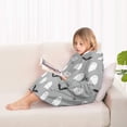 thumbnail image 4 of Halloween Ghost Pattern Blanket Hoodies for Kids 6-13YR Oversize Wearable Blanket Hoodies for Boys Girls Teens, 4 of 7
