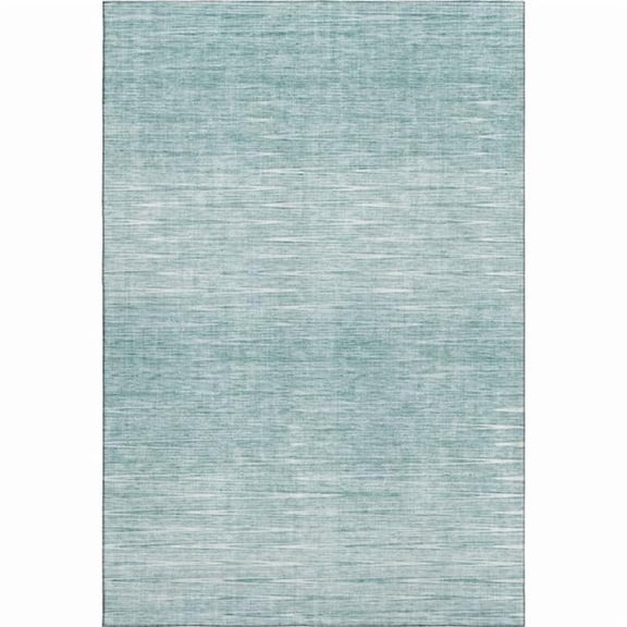 HomeRoots 665752 9 x 12 ft. Aqua & Teal Abstract Transitional Washable Machine Made Rectangle Area Rug with UV Protection