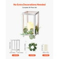 thumbnail image 4 of KFFKFF 12 Sets/36 Pieces Wooden Lantern Centerpiece Set, Includes 12 Wooden Lantern Candle Holders, 12 Flameless LED Candles, and 12 Eucalyptus Leaf Wreaths for Table Decorations at Weddings, Parties, 4 of 9