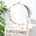 thumbnail image 2 of SAFAVIEH Orford 30 in. x 36 in. Geometric Round Mirror, Brushed Brass, 2 of 5