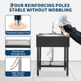 thumbnail image 6 of Acekid 36 x 20 x 35.5 Inch Utility Sink - Freestanding Commercial Stainless Steel Sink, Adjustable Leg with Hot/Cold Faucet, Hoses & Drain Kit, for Kitchen/Garage/Bathroom/Outdoor, Black, 6 of 6