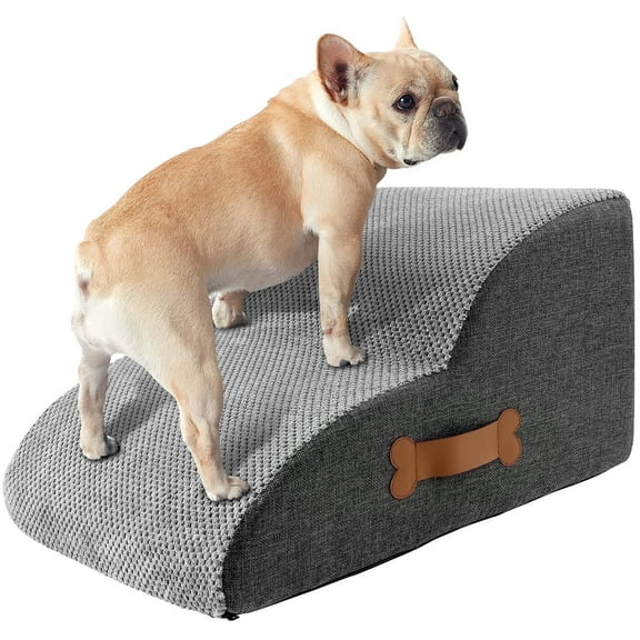 LINFANG Dog Ramp Stair Stable 2/3 Step Small Dog Stair Safe Sponge Filling Pet Ladder Ramp Nonslip Bottom for Cat Puppy Pet