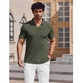 thumbnail image 4 of COOFANDY Men' Muscle V Neck Polo Shirts Slim Fit Short Sleeve Golf T-Shirts Ribbed Knit Soft Tees, 4 of 6