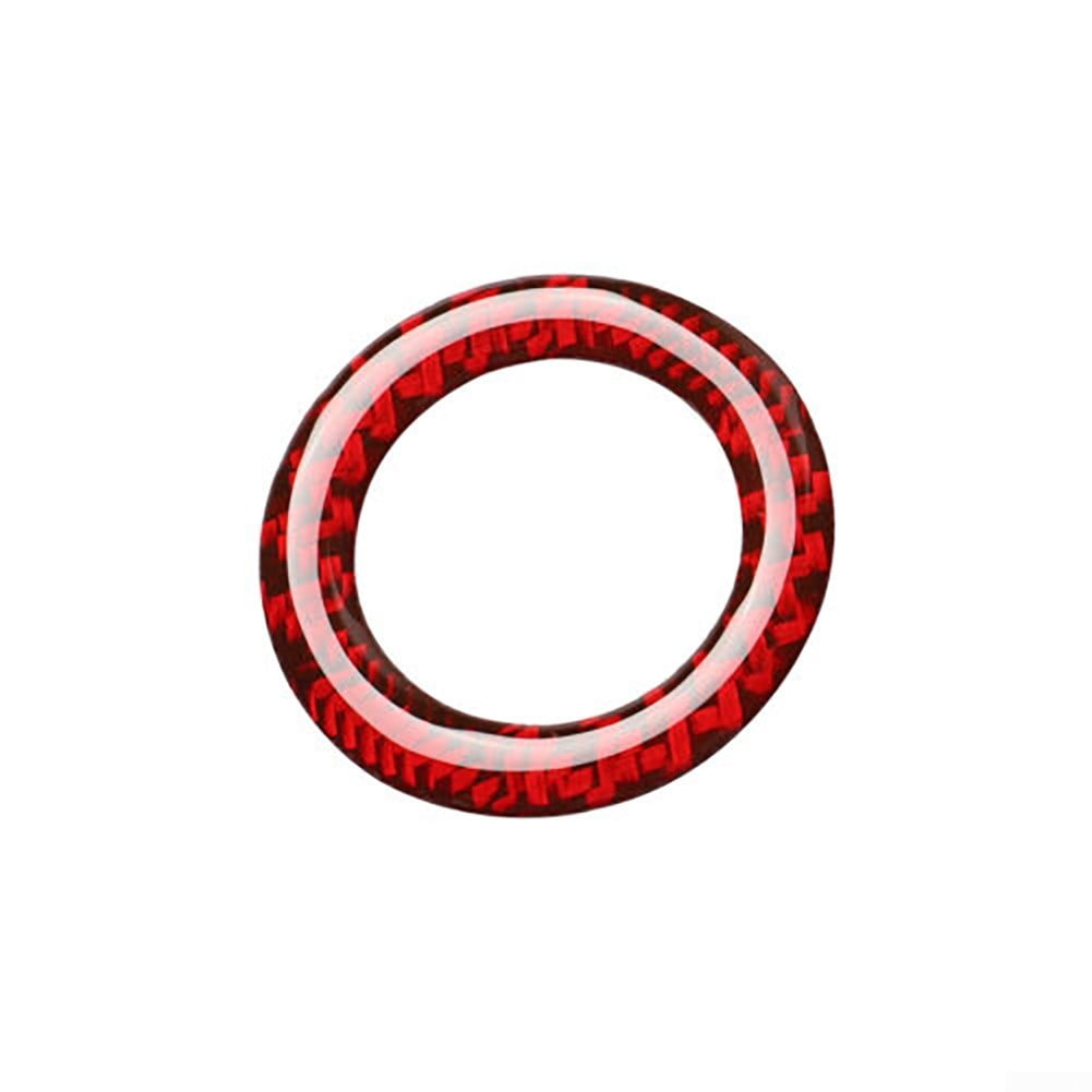 Red Carbon Fiber Engine Start Push Button Ring Trim For Ford Mustang 2009-2013