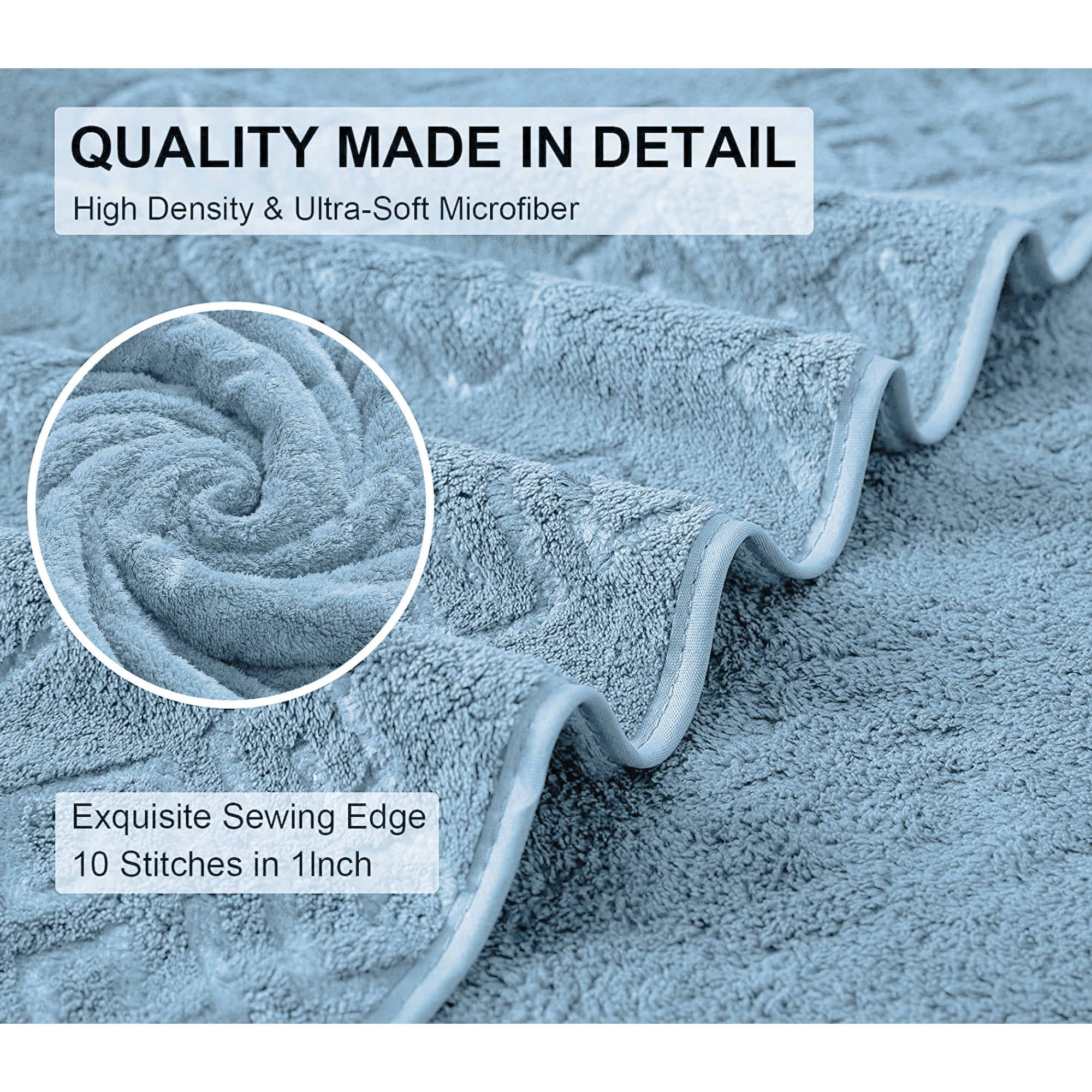 Jessy Home 4 Pack Bath Towels Blue Oversized Bath Sheet 35"x70"-600 GSM Soft Extra Large Bath Towel Set