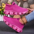 thumbnail image 4 of Rokment Women's Men's Cross Training Runnning Shoes Unisex Comfortable Memory Foam Cushioned Slip on Socks Fitness Workout Jogging Trainners Walking Tennis Sneakers Hot Pink Size 10.5, 4 of 7