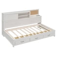 thumbnail image 5 of Twin Size Wooden Daybed with 3 Drawers and Shelves, Practical Daybed with Socket USB Interface, for Bedroom, White, 5 of 9