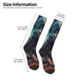 thumbnail image 4 of Vsdgher Starry Sky Moon Wolf Leader Print Thigh High Socks Extra Long Stretchy Sock Women Over Knee High Opaque Stocking Daily Wear, 4 of 5