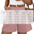 thumbnail image 4 of Women's High Waisted Pleated Dress Shorts Casual Business Wide Leg Tailored Short Pants With Belt Pockets, 95% Polyester, 5% | VerBelle,Pink L, 4 of 9