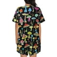 thumbnail image 3 of Picia Bright Mushrooms Pajamas Sets for Women Soft Short-Sleeved Pjs with Lounge Shorts Two Piece Sleepwear-X-Large, 3 of 9
