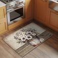 thumbnail image 2 of 2x3 Ft Entryway Area Rug, Vintage Flowers Kitchen Rug Runner Washable Floor Mat, Farmhouse Floral Leaves Retro Wood Board Non Slip Indoor Door Mat Throw Carpet for Bathroom Living Room Bedroom, 2 of 8