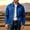 Blue, variant on Classic Trucker Jacket for Men Snap-Button Front Chest Pockets Lapel Collar Casual Coat Coffee 3XL