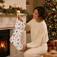 thumbnail image 4 of Feledorashia Christmas Stocking, Holiday Mantel Hanging Sock, Patterned Fabric Boot Shape with a Wide Cuff and Hanging Loop for Fireplace Stair Railing and Gift Display, Soft Reusable Seasonal Decor, 4 of 9