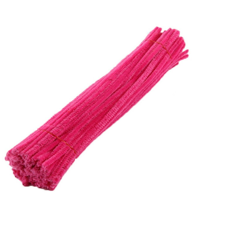 Wanyng Office&Craft&Stationery 100pc Chenille Stem Solid Color Pipe Cleaners Set for DIY Arts Crafts Decorations Red Pipe Cleaners Watermelon Red