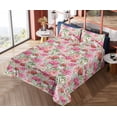 thumbnail image 4 of Ambesonne Vintage Fitted & Flat Sheet with Shams 4 Pcs Set, Peonies Roses Watercolor, Queen, Pastel Pink Almond Green, 4 of 5
