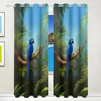 Bird in Branch Trees Forest Curtains Black Out 72 Inch Length Curtains for Sliding Glass Doors Bedroom Living Room 2 Pack
