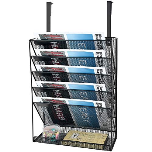 flap Slippery hang Samstar Hanging Wall File Organizer, 5-Tier Vertical Wall Mount File Holder  with 1 Flat Tray for Cubicle Partition Office Home, Black - Walmart.com
