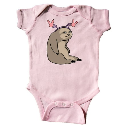 

Inktastic Easter Sloth with Pink Bunny Ears Gift Baby Boy or Baby Girl Bodysuit
