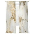 thumbnail image 2 of Minimalism Sheer Curtains 108 Inches Long 2 Panels White Marble Texture Gold Crack Stone Abstract Art Light Filtering Semi Sheer Window Curtains Drapes for Bedroom Living Room 52"x108", 2 of 7