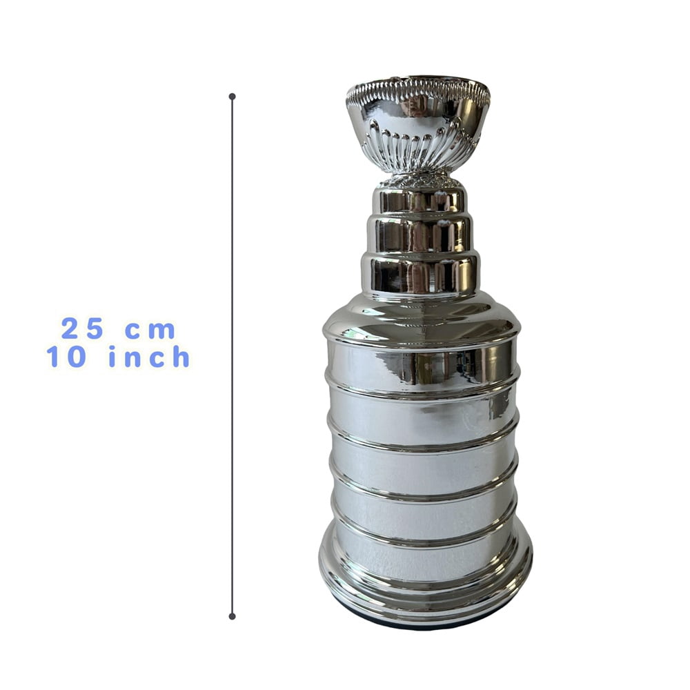 25cm Silver Stanley Cup Replica, Ice Hockey Champion Trophy, Chrome Silver Hockey Sport Fans Players Coaches Collectors Gift,Silver,Ice Hockey Championship