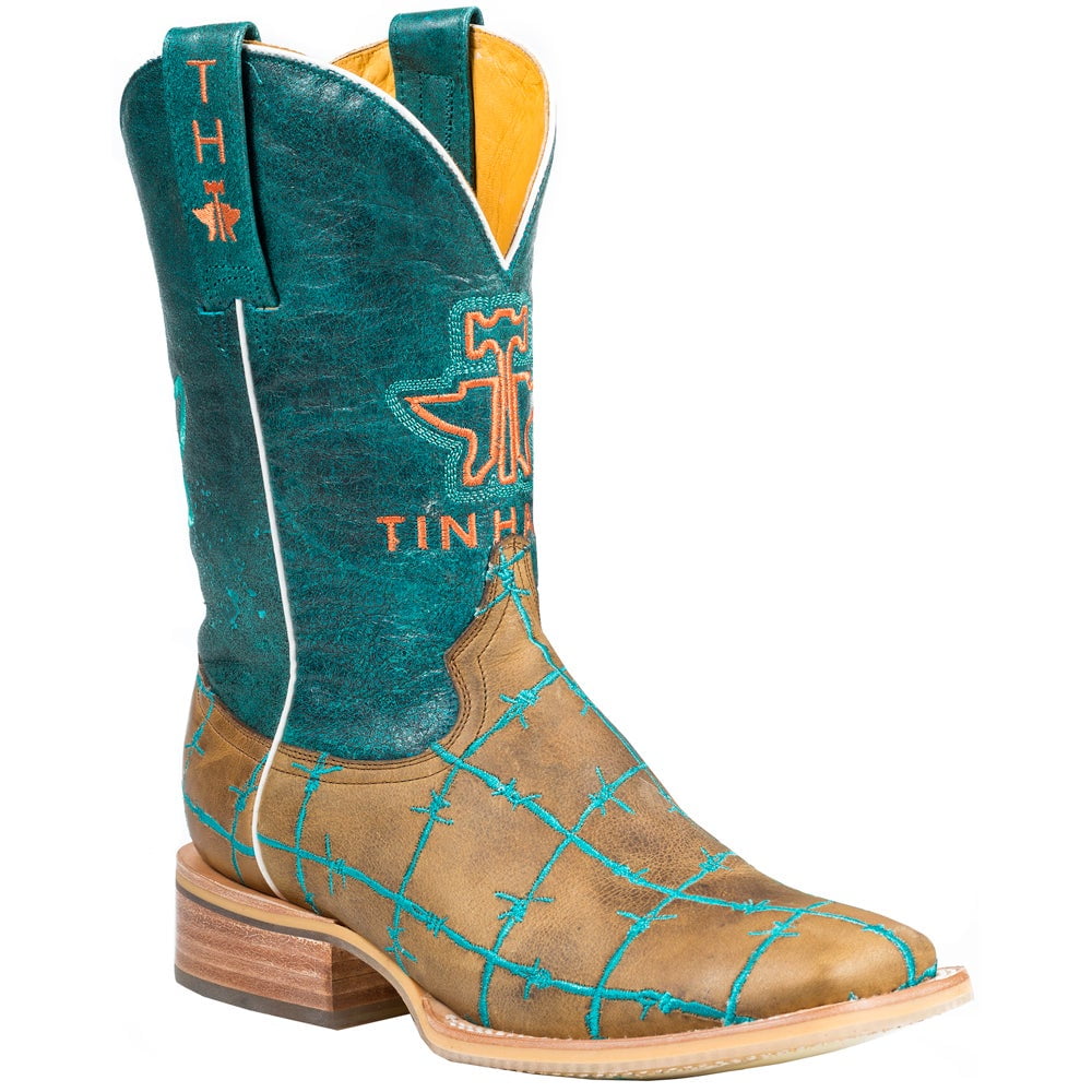 Tin Haul Tin Haul Womens Barb Wire Square Toe Western Cowboy Boots