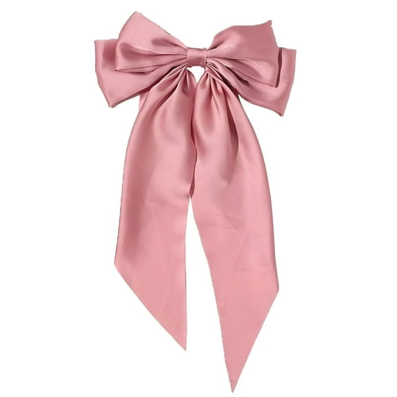 VANIDO Satin Bow for Hair Fashion Women Hairpin Clip Ribbon Vintage Hair Hairclip Satin Bow Bowknot Headband Hair Accessories for Women Pink