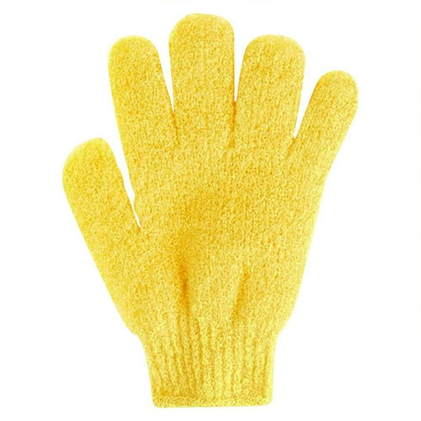 Toalla De Baño 5 dedos guantes de baño piel SPA masaje chico cuerpo lavado baño amarillo Ehuebsd Libre de BPA
