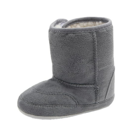 

Snow Boot Winter Plush Booties Infant Toddler Newborn Crib Shoes 0- - Gray 12-18 Months