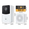 thumbnail image 3 of Timbre de video inteligente, video HD, voz bidireccional, WiFi, control remoto inalámbrico, monitoreo Tuya, timbre de seguridad con visión nocturna de alta definición, batería recargable Akmoler, 3 of 9