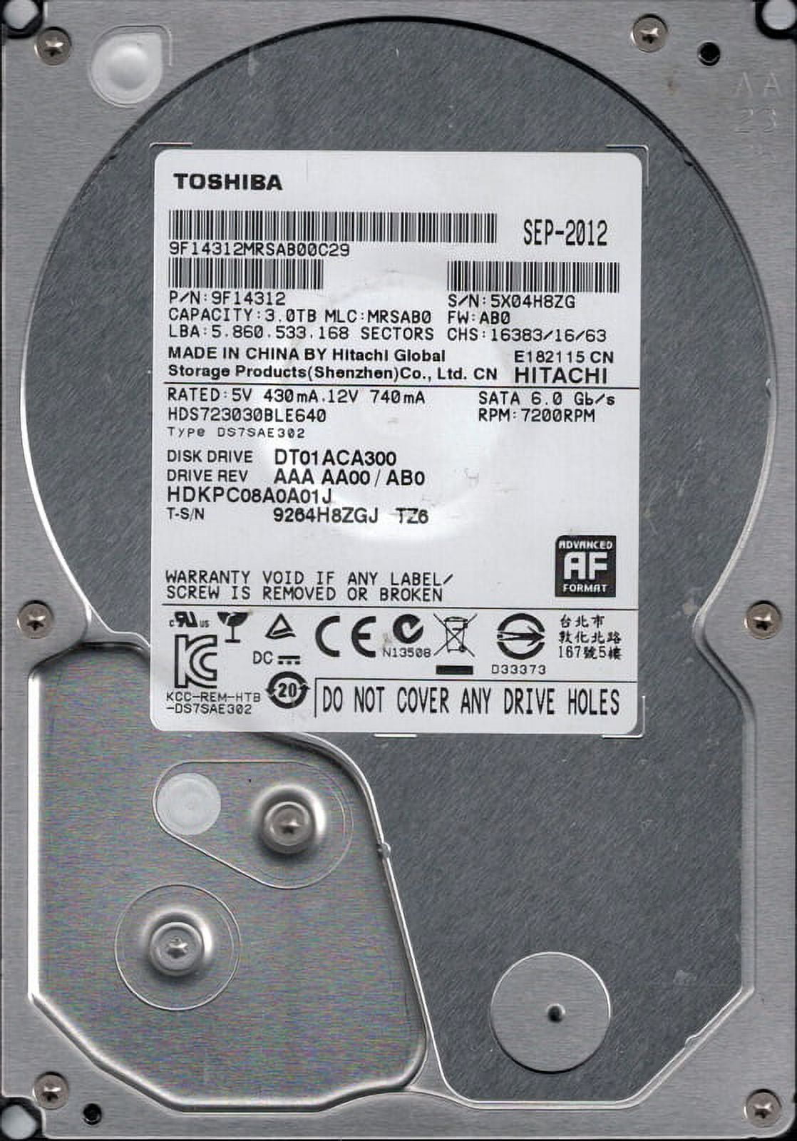 TOSHIBA MD04ACA400 4TB 7200 RPM 128MB Cache SATA 6.0Gb/s 3.5