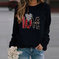thumbnail image 2 of Womens Valentines Day Tops Leopard Buffalo Plaid Heart Graphic Sweatshirts Crewneck Pullover Tops, 2 of 8